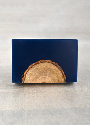 Unique Royal Blue And Wooden Resin Rectangular Shaped Kitchen Cabinet Knob