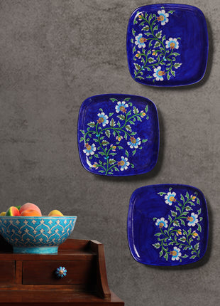 Series of 3 Hand Painted Wall Plates, Decorative Plates, Wall Hanging Plates