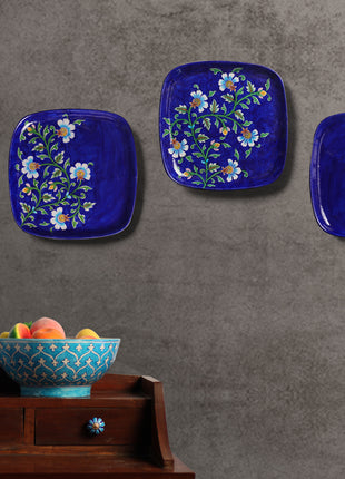 Series of 3 Hand Painted Wall Plates, Decorative Plates, Wall Hanging Plates