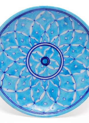 White Leaves on Turquoise Base Plate 8