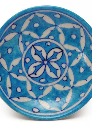 White Leaves on Turquoise Base Plate 5