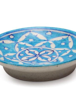 White Leaves on Turquoise Base Plate 5