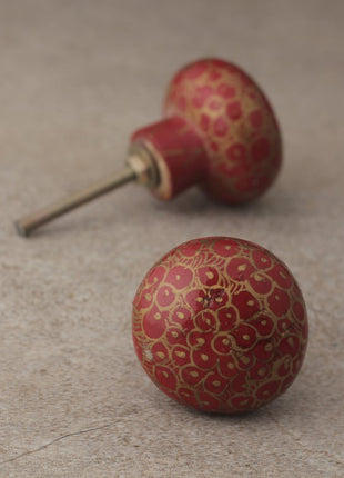 Red Color Wooden Knob