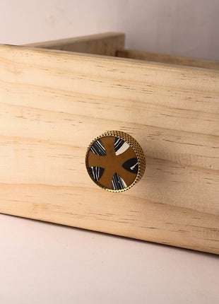 Stylish Brown Intersecting Wooden Dresser Cabinet Knob