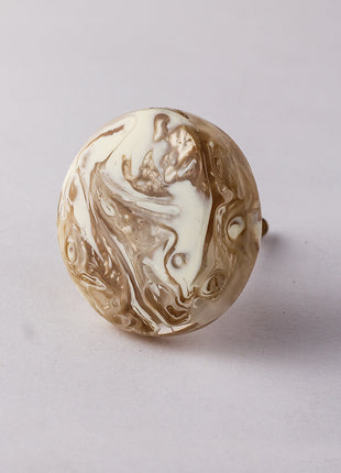 Well Designed Resin Round Brown And White Dresser Cabinet Knob