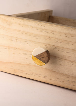 Unique Round Tricolor Wooden Dresser Cabinet Knob