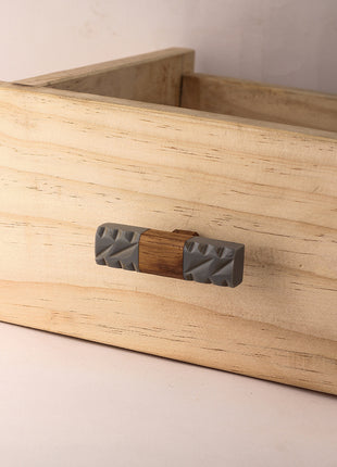Stylish Rectangular Grey Carved Pattern Dresser Cabinet Knob