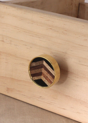 Stylish Wood And Black Round Dresser Cabinet Knob