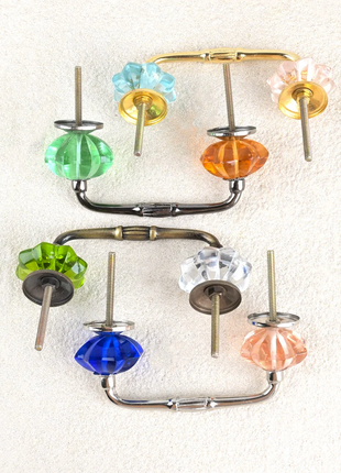 Assorted Color Glass Cabinet Drawer Pull