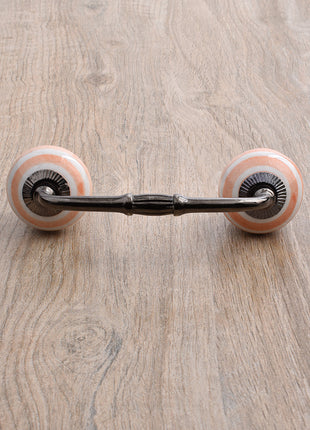 Stylish White Ceramic Cabinet Pull With Orange Spiral