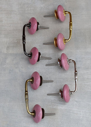 Solid Pink Ceramic Kitchen Cabinet Pull