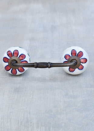 Well Designed White Drawer Cabinet Pull With Flower Print