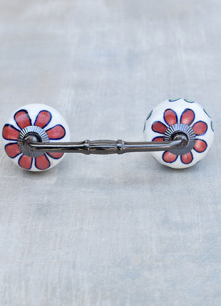 Well Designed White Drawer Cabinet Pull With Flower Print