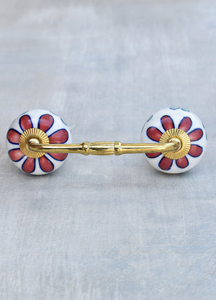 Well Designed White Drawer Cabinet Pull With Flower Print