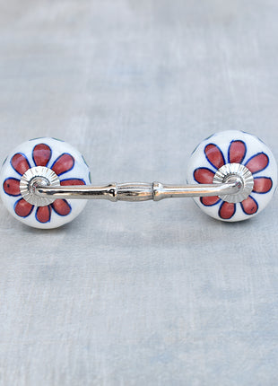 Well Designed White Drawer Cabinet Pull With Flower Print