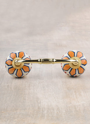 Well Designed White Base Wardrobe Cabinet Pull With Yellow Flower