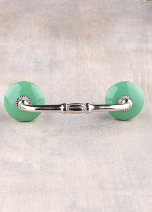 Solid Teal Round Ceramic Kitchen Cabinet Pull