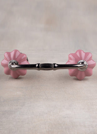 Antique Floral Crackle Pink Ceramic Drawer Pull