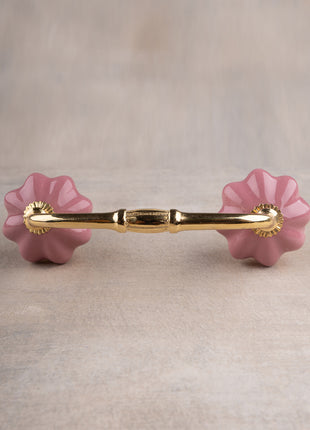 Antique Floral Crackle Pink Ceramic Drawer Pull