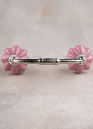 Antique Floral Crackle Pink Ceramic Drawer Pull