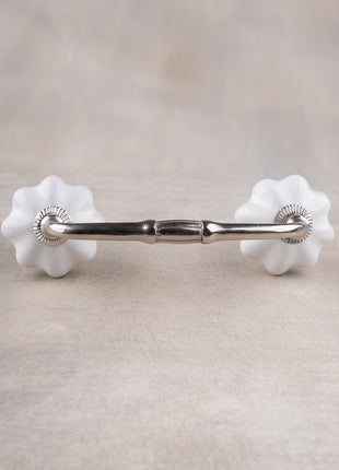 Antique Floral Shape White Ceramic Drawer Pull