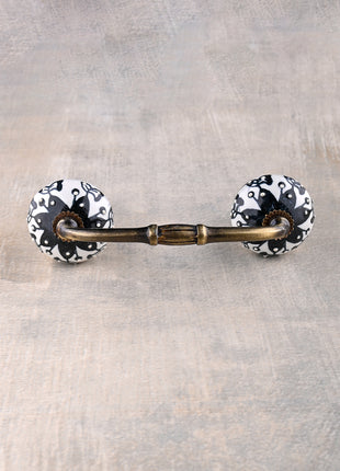 Stylish White And Black Ceramic Drawer Cabinet Pull