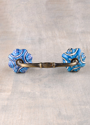 Well Designed White And Turquoise Ceramic Drawer Cabinet Pull