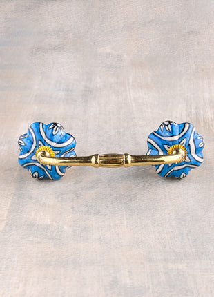 Well Designed White And Turquoise Ceramic Drawer Cabinet Pull