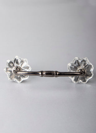 Clear Glass Flower Shaped Drawer Cabinet Pull