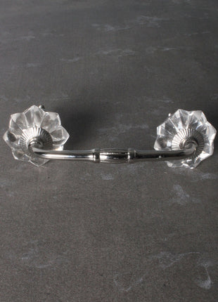 Clear Glass Flower Shaped Drawer Cabinet Pull