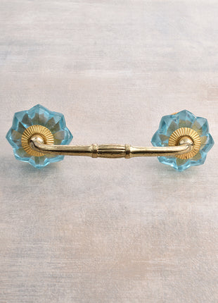 Stylish Floral Turquoise Ceramic Glass Drawer Cabinet Pull