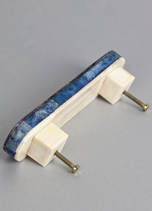Natural Handmade Horn Bone Drawer Pull-Gray, White, Blue