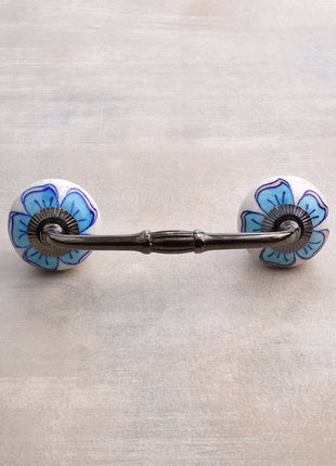 Turquoise Floral Shaped Round Beaded Kitchen Cabinet Pull