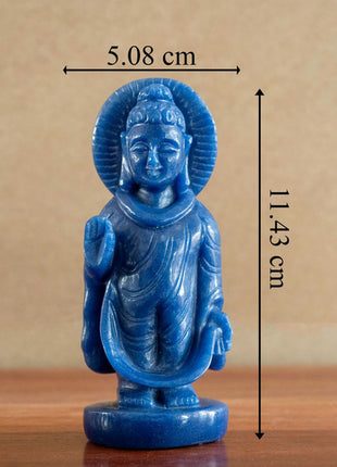 Buddha Standing (Sodalite) Stone Statue, Handcarved Buddha 4.5 inches, Meditation Buddha Statue
