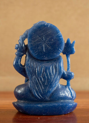Gemstone Sodalite Lord Shiva Idol Statue, Handmade Statue, Shiv Statue 3.25X2.75, Protector and Recreator of the universe