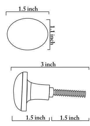 Oval-Shaped Metallic Cabinet Knob