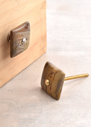 Agate Natural Gemstone Cabinet Furniture Knobs - Brown Shade
