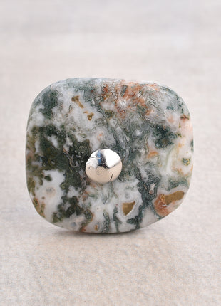 Agate Natural Gemstone Cabinet Furniture Knobs - Green and White