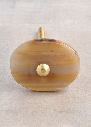 Agate Natural Gemstone Cabinet Furniture Knobs - Yellow Brown Shade
