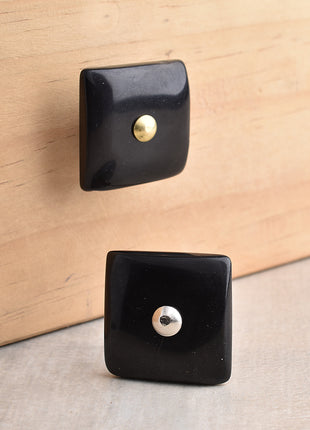 Agate Natural Gemstone Cabinet Furniture Knobs - Black