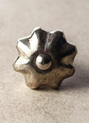Silver Flower Metal Knob