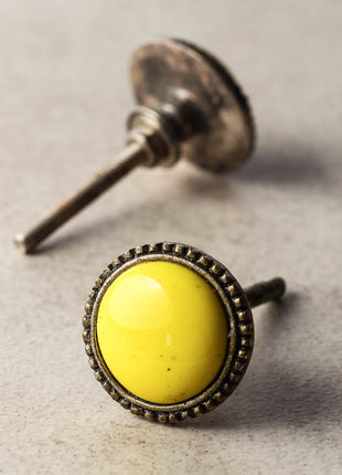 Yellow Center Metal knob