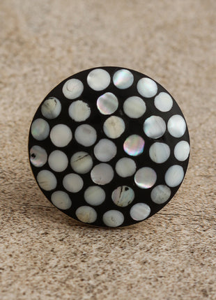 Decorative Polka White Dots Resin Cabinet Knob
