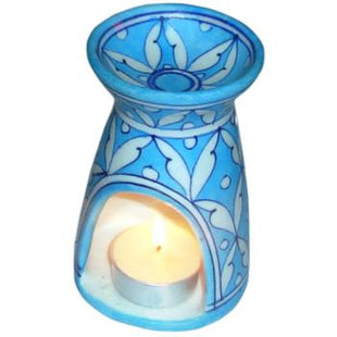 Turquoise, Blue and White Ceramic Pottery Oil Burner/Warmer (02)