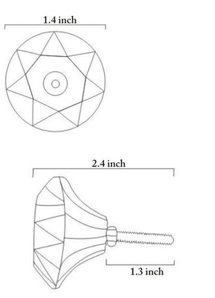 Navy Blue Spiral Glass Diamond Cut Drawer Cabinet Knob