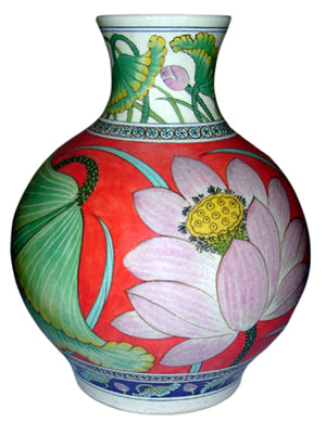 Masterpiece Collection - Orange - Red, Green, Pink, Yellow, Blue and Turquoise Vase (Design 1)