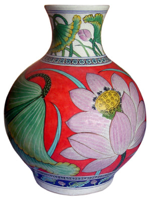 Masterpiece Collection - Orange - Red, Green, Pink, Yellow, Blue and Turquoise Vase (Design 1)