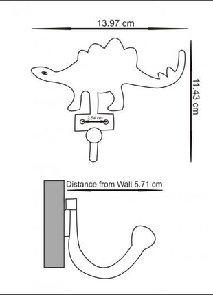 Decorative Dinosaurs Metal Wall Hooks - Jurassic Wall Hook Hardware