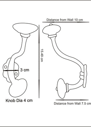 Cracked Round White Knob With Metal Wall Hanger