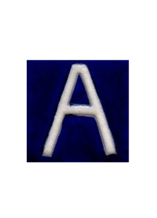 White A Alphabet Blue Tile (2x2)